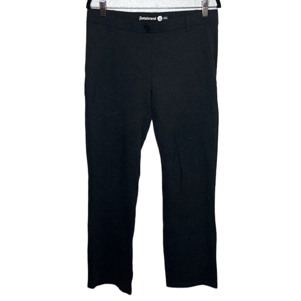 Betabrand Heathered Black Yoga Dress Pants Size Large Petite
